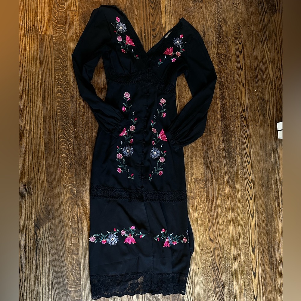 black long sleeve with floral print
